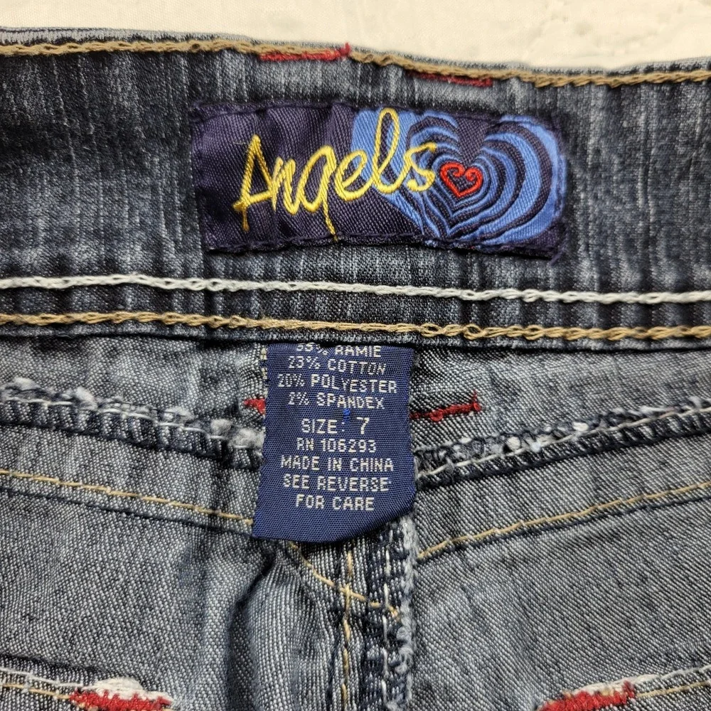 Angels well worn blue jeans size 7 w/ flap pockets